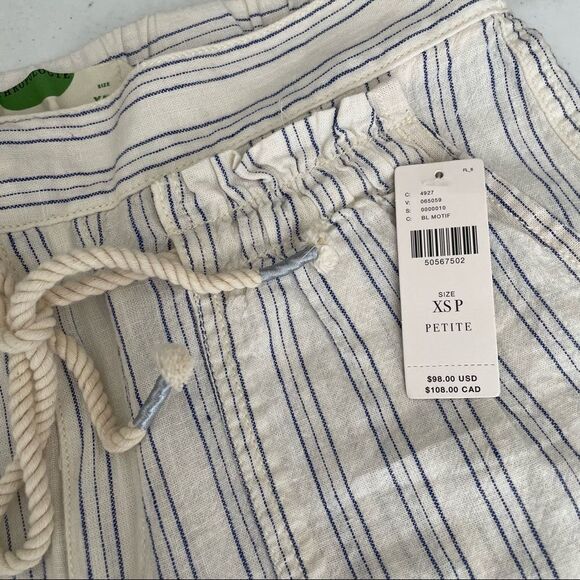 Anthropologie Striped Cream and Blue Trousers - Picture 5 of 11